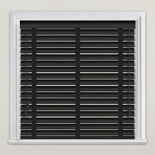 Mm Onyx Black Wooden Venetian Blinds With Tapes Made To Measure