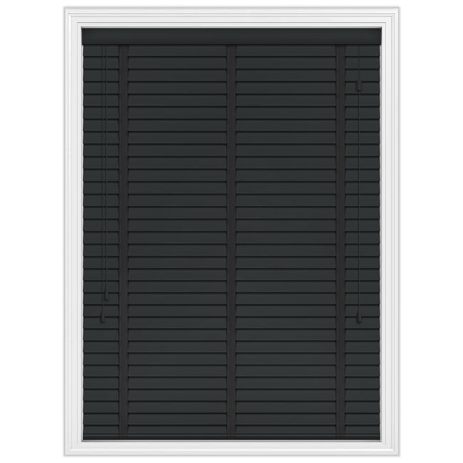 Mm Black Luxury Wooden Venetian Blinds With Tapes Real Wood