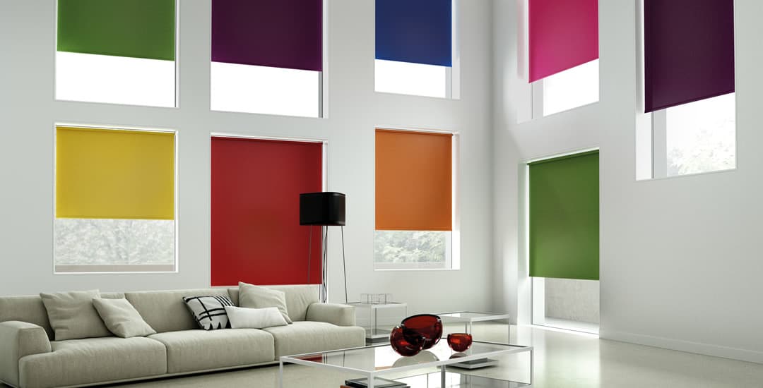 colourful blinds for living room