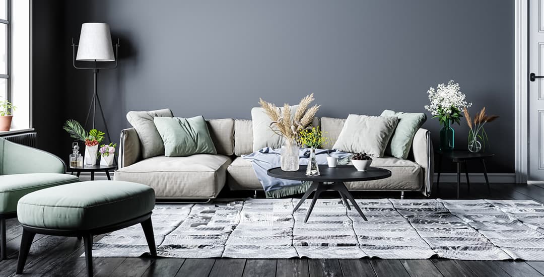 Luxurious grey living room