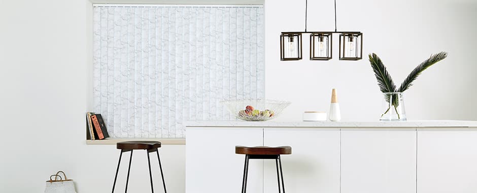 Marble patterned PVC kitchen vertical blinds