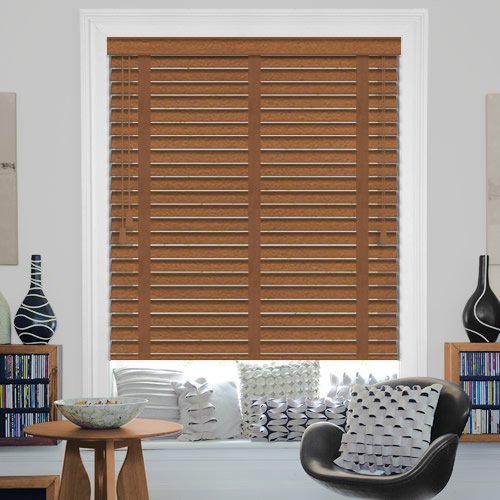 35mm Golden Honey Wooden Venetian Blinds with Tapes, Made to Measure