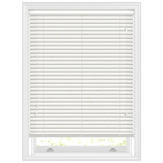 35mm Polar White Wooden Blinds, Made to Measure Real Wood