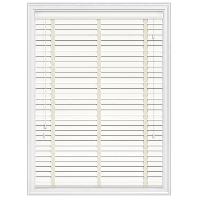 50mm Luxury Soft Warm White Wooden Blinds With Tapes Closed 2 4140 