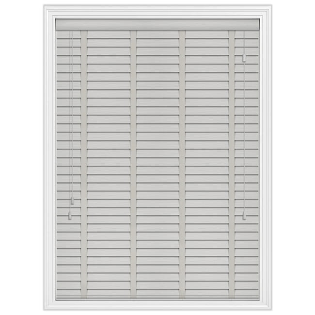 50mm Mara Light Grey Fine Grain Faux Wood Blinds With Lunar Tapes