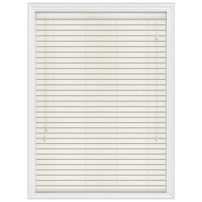 Off White Textured Fine Grain Faux Wood Blinds, 50mm Made to Measure