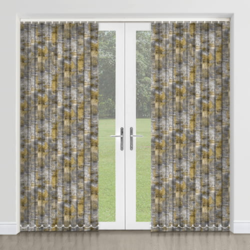 Accresco Soleil Yellow & Grey Concrete Patterned Vertical Blinds