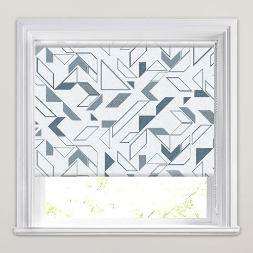 Retro Grey Geometric Shapes Patterned Roller Blinds