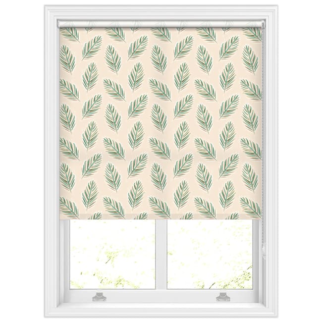 Athyrium Pink Lemonade Organic Fern Leaf Patterned Roller Blinds