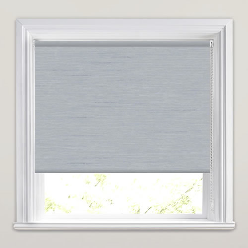 Iridescent Textured Faux Silk Blackout Roller Blinds in Steel Grey