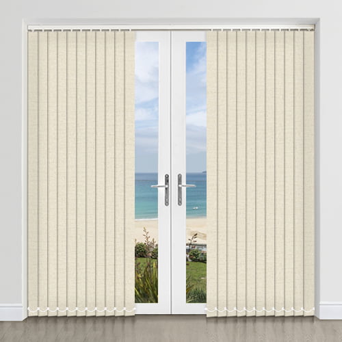 Bayonne Linen Cream Textured PVC Waterproof Vertical Blinds