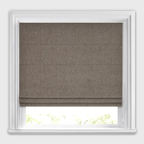 Conway Bracken Brown Faux Wool Roman Blinds, Made to Measure