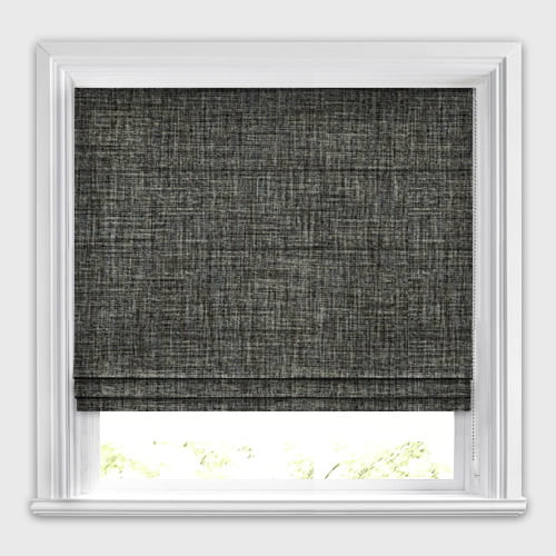 Dales Charcoal Grey Luxurious Organic Textured Roman Blinds