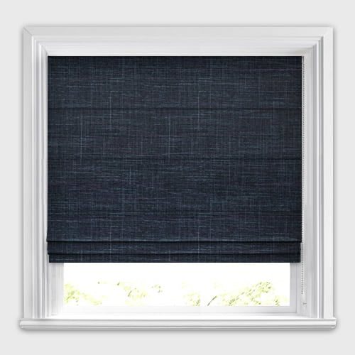 Dales Denim Deep Blue Luxurious Organic Textured Roman Blinds