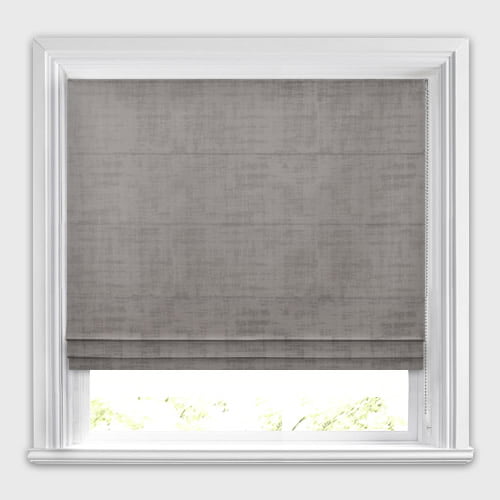 Fascination Husk Grey Beige Distressed Crushed Velvet Roman Blinds