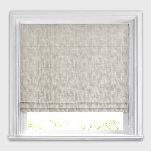 Harlo Linen, Cream & Silver Lustrous Textured Semi-Plain Roman Blinds