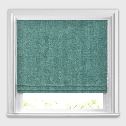 Jedburg Atlantic Sea Green Textured Tweed Stripe Roman Blinds