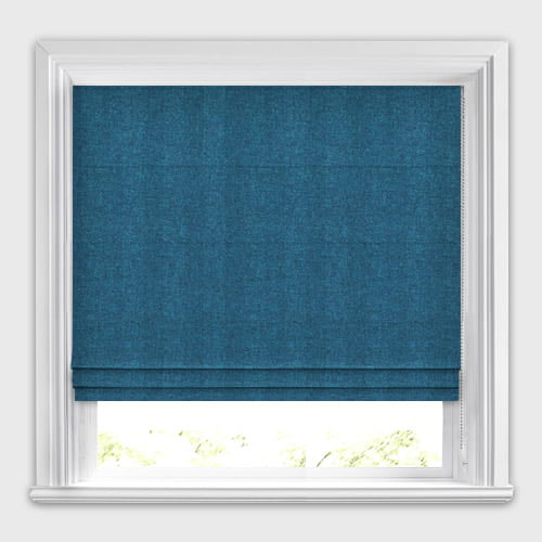 Jedburg Royal Blue Textured Tweed Stripe Roman Blinds