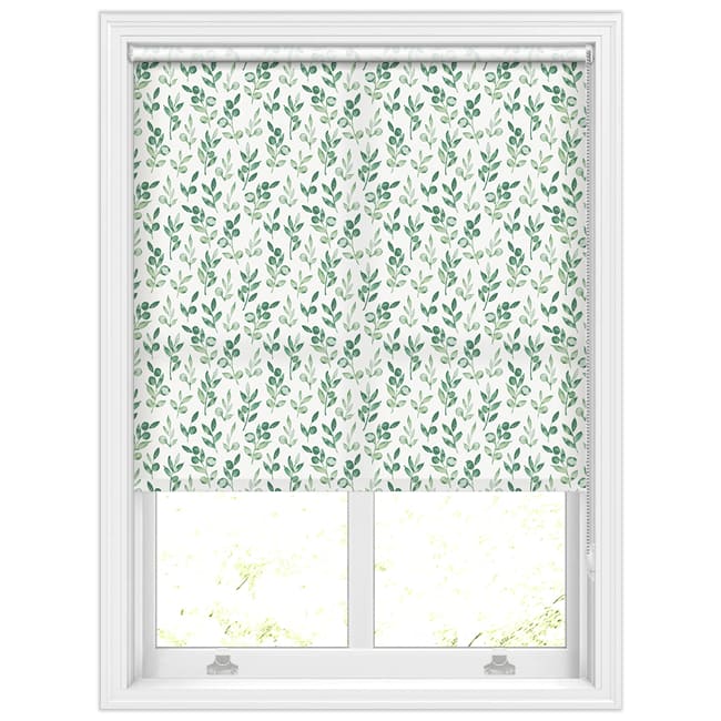 Leccino Eden Green Olive Leaves Patterned Roller Blinds