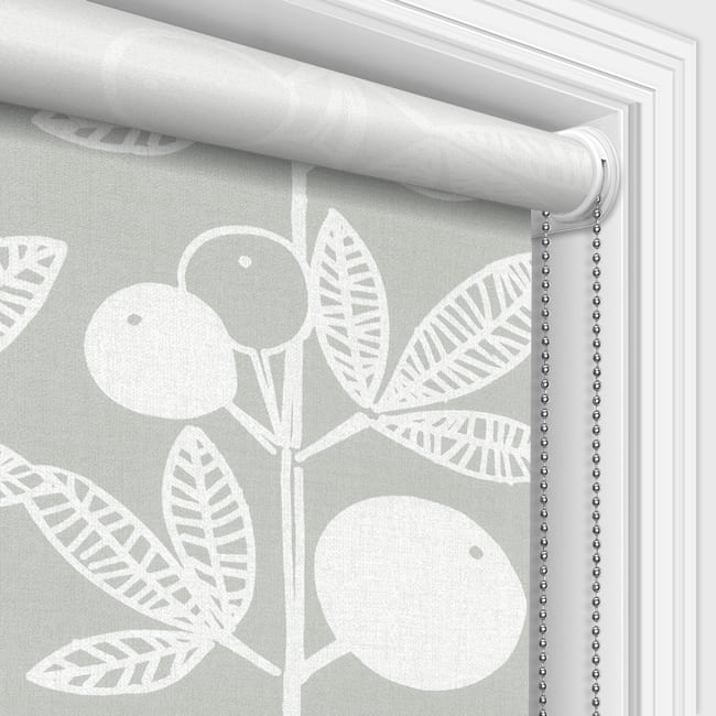 Lehto Ash Retro Fruit, Leaves & Vines Patterned Roller Blinds