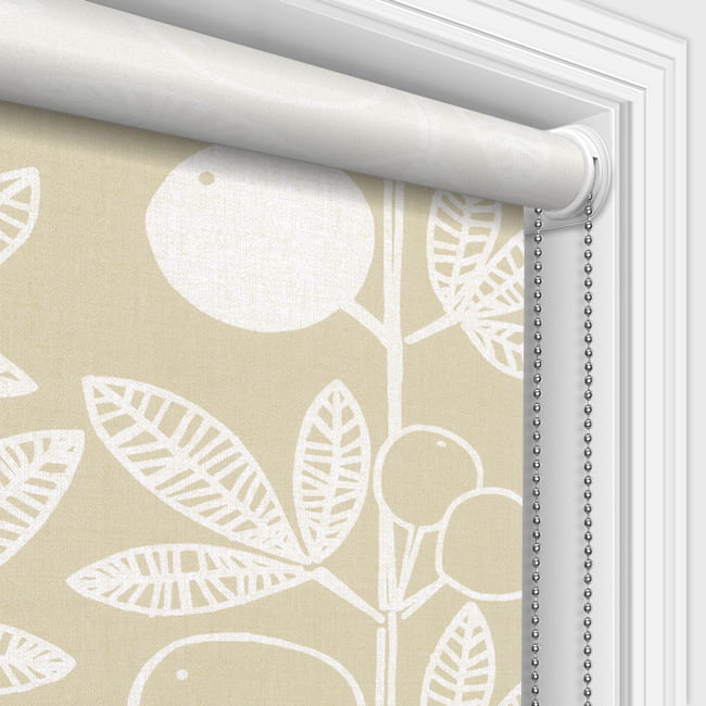 Lehto Husk Retro Fruit, Leaves & Vines Patterned Roller Blinds