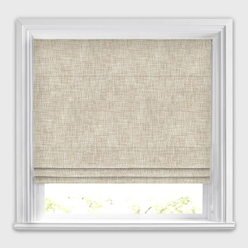 Melton Chalk Cream & Golden Beige Organic Textured Roman Blinds