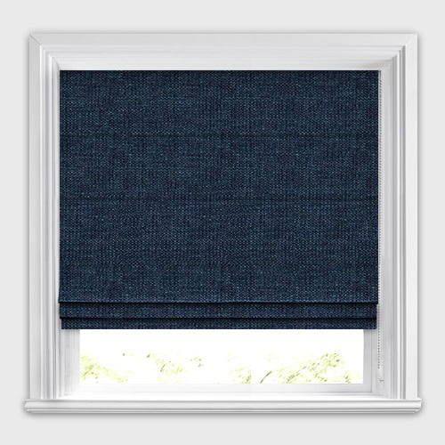 Melton Dark Denim Blue Rustic & Organic Textured Roman Blinds