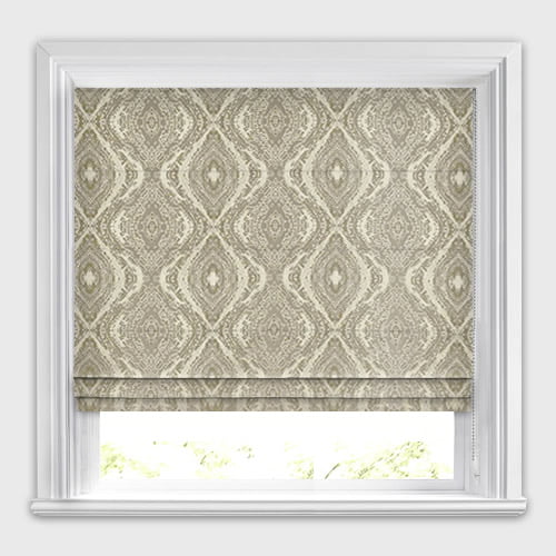 Mex Coin Gold Cream Damask Inspired Patterned Roman Blinds