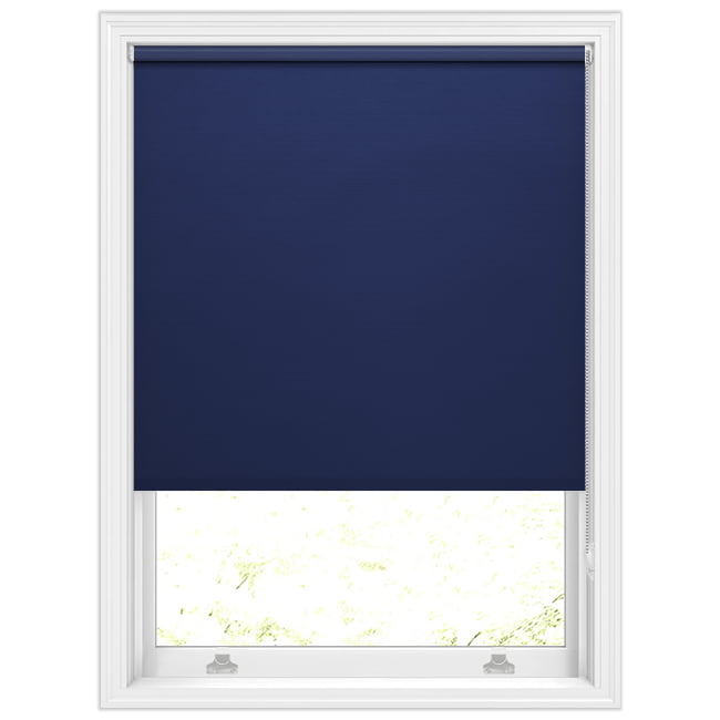 Luxury Dark Navy-Blue PVC Waterproof Roller Blinds, Mould Resistant