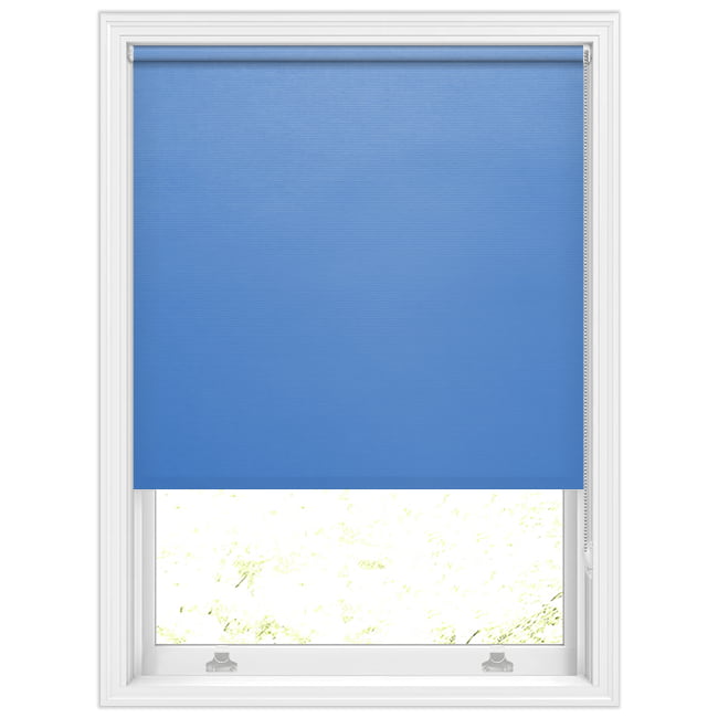 Vibrant Blue Waterproof Pvc Bathroom Roller Blinds, Mould Resistant