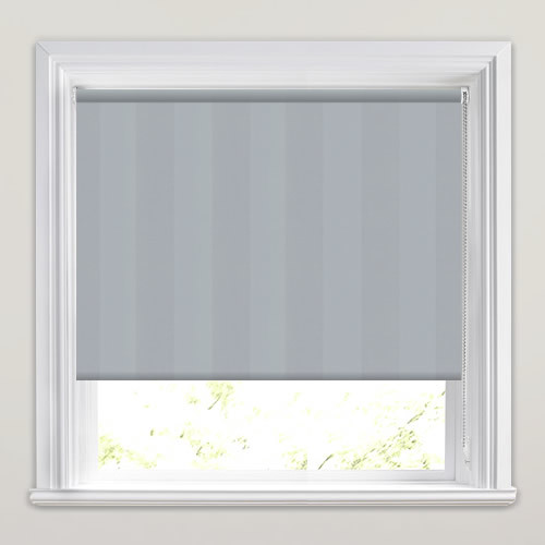 Luxury Woven Vertical Striped Blackout Roller Blinds in Light Grey