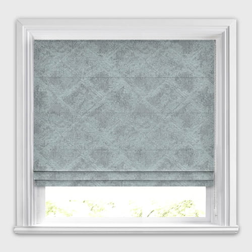 Tropical Dove Grey & Charcoal Chenille Diamond Patterned Roman Blinds