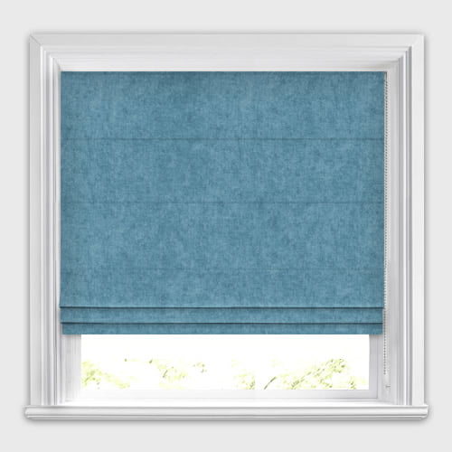 Vardero Light Denim Blue Luxurious Lustrous Chenille Roman Blinds