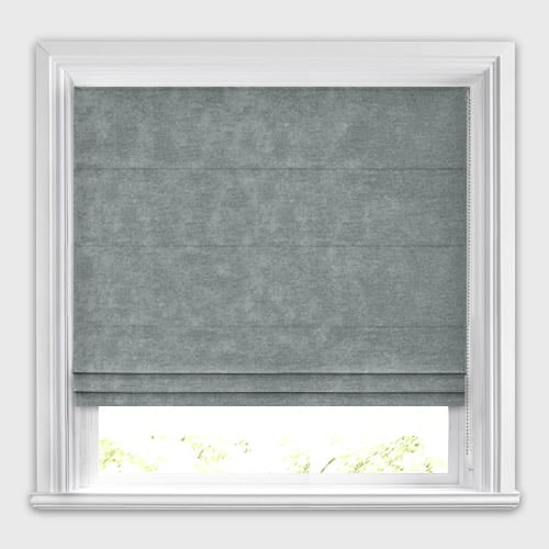 Vardero Granite Grey Luxurious Lustrous Chenille Roman Blinds