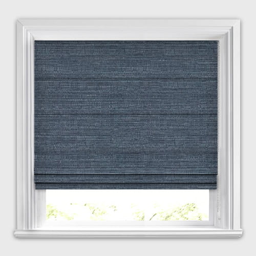 Wicki Denim Blue Luxurious Tweedy Flecked Weave Roman Blinds